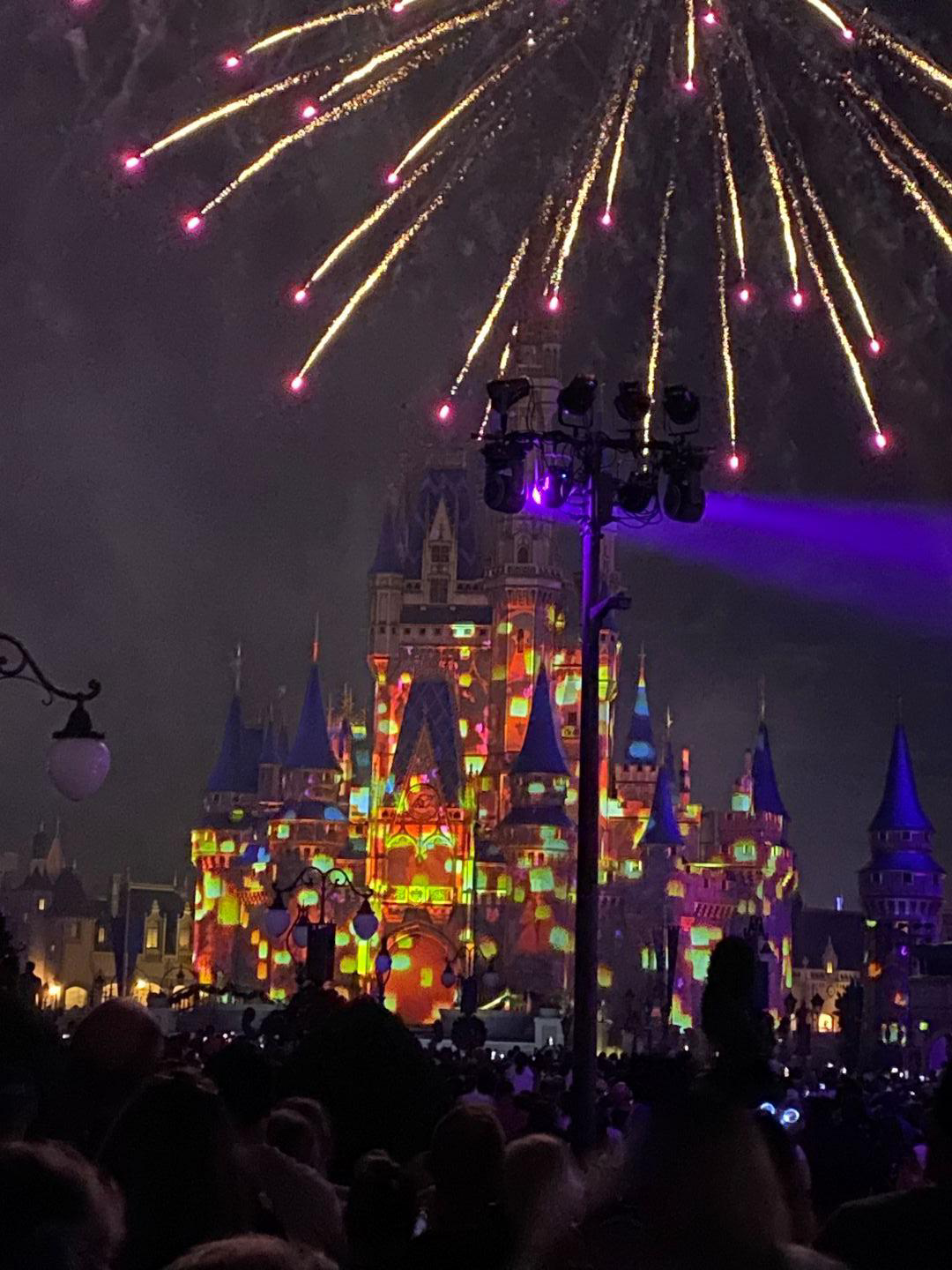 Fireworks surrounding the Magic Kingdom castle